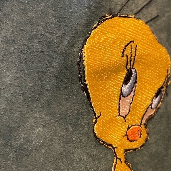 Y2k Loony Tunes Tweety Bird Leather Suede Vest - A40 - Picture 6 of 6